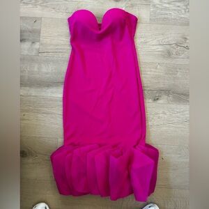 Fashion Nova Pink Ruffled Mermaid Gown